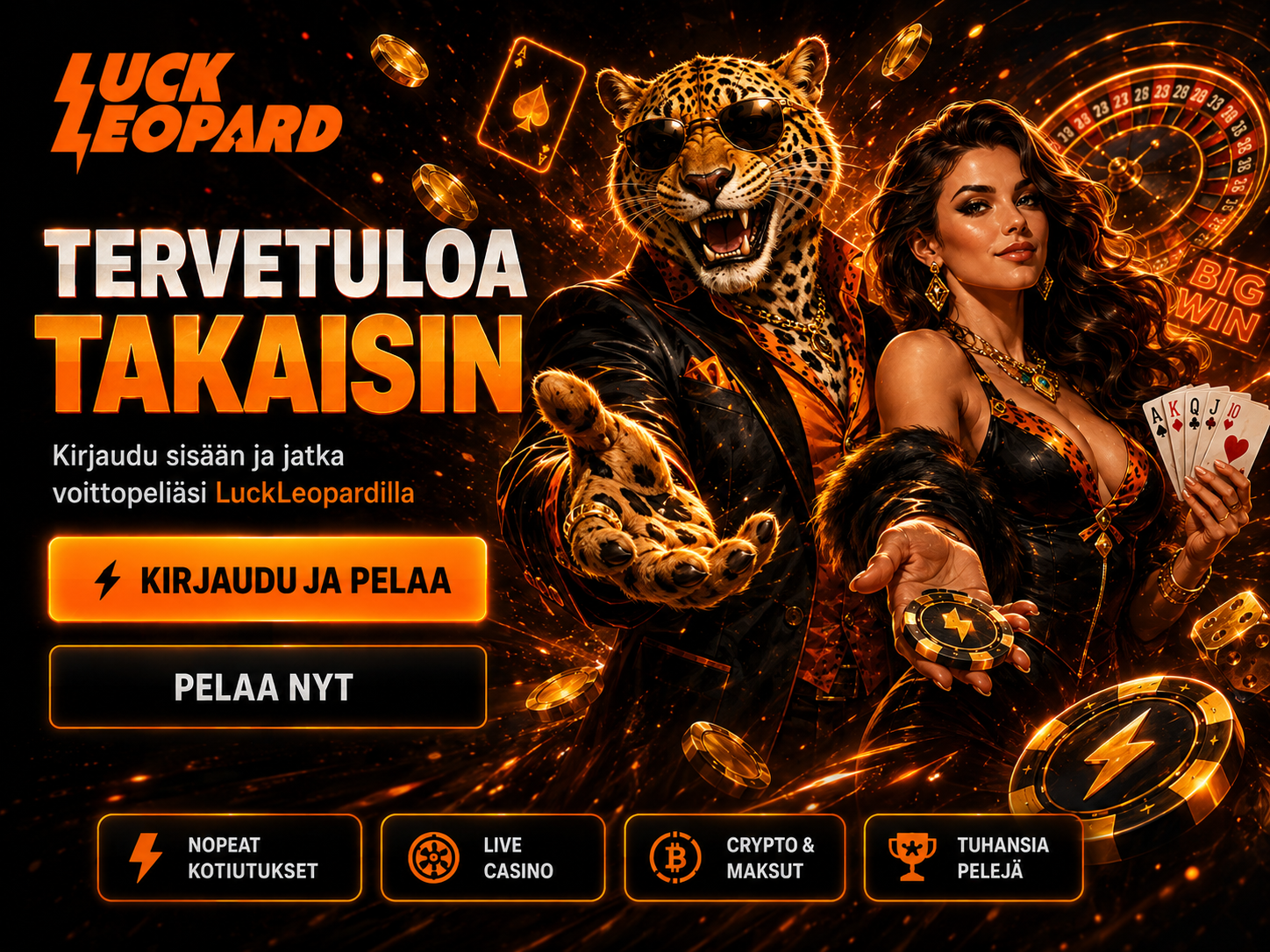 LuckLeopard Login – kirjaudu ja jatka pelaamista